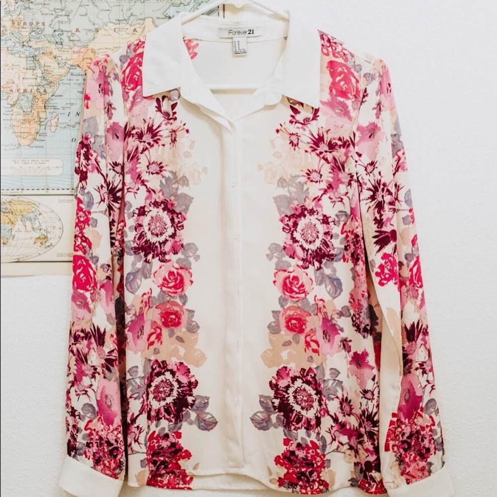Floral button down blouse